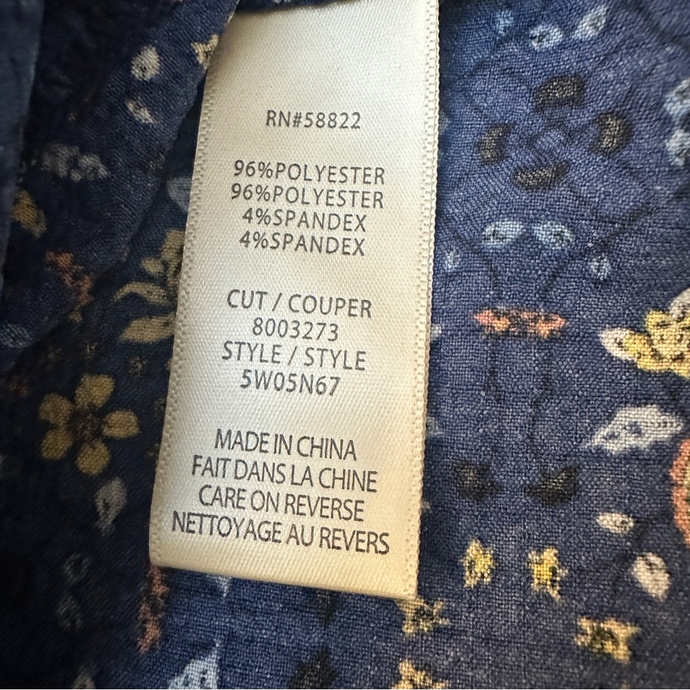 Max Studio Maxi Floral Beach Cottage Boho Dress Blue Multicolor Sz 3X $188 - Picture 3 of 10